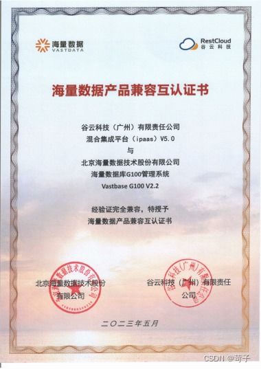 谷云科技与海量数据完成产品兼容性互认证